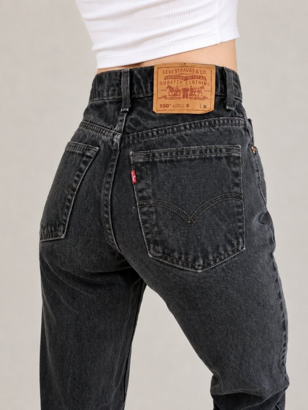 Vintage Levi’s 550 Relaxed Fit Tapered Black Jeans USA Made 12